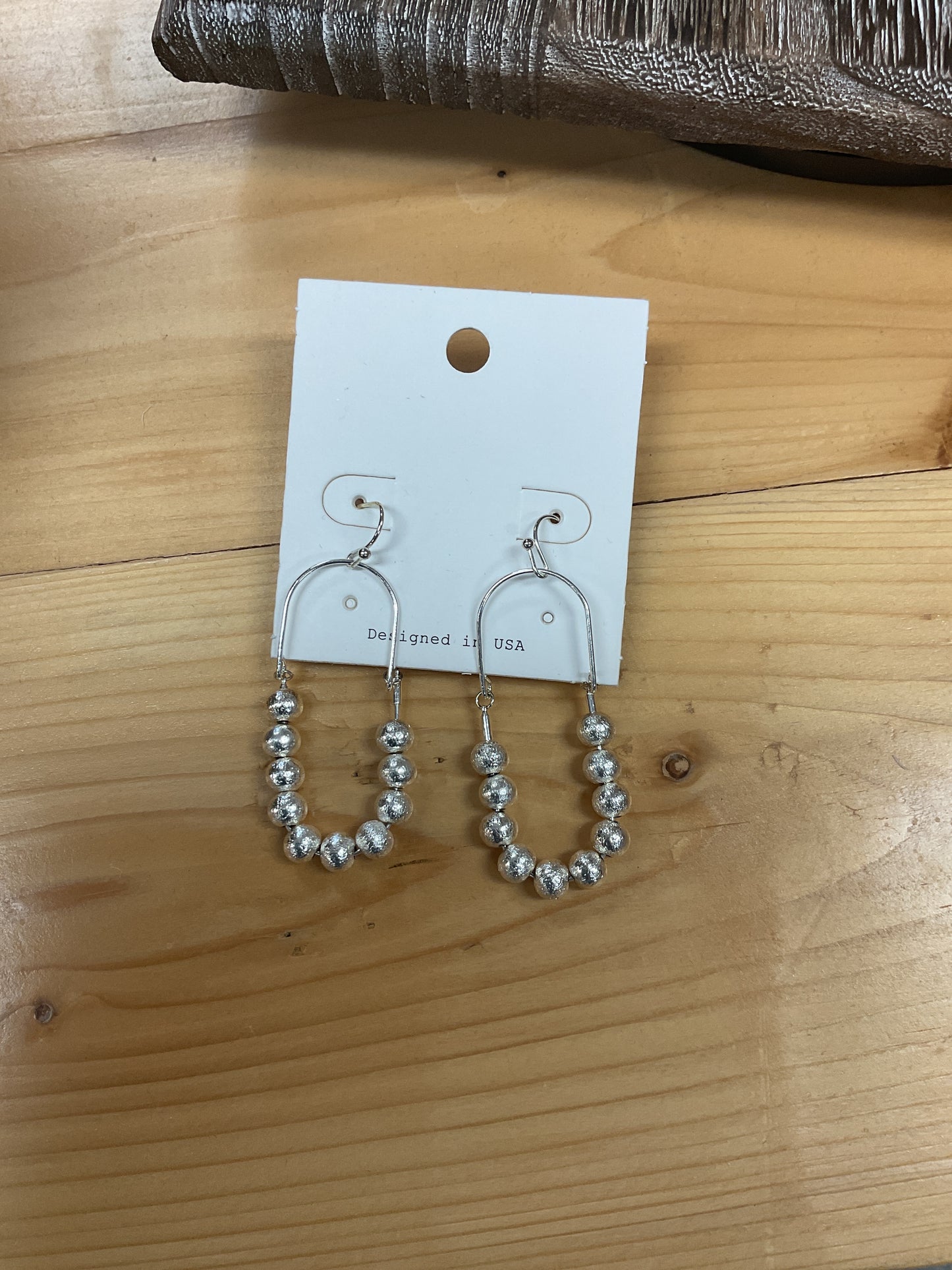 Silver Dangle Bead Earrings TE1314SIL