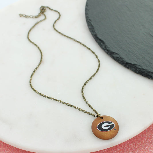 Georgia Wood Disc Necklace