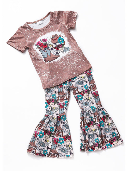 Flower Bleached Western Sets: 2T
