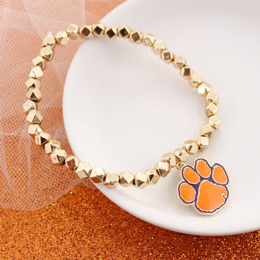 Clemson Gold Stretch Bracelet