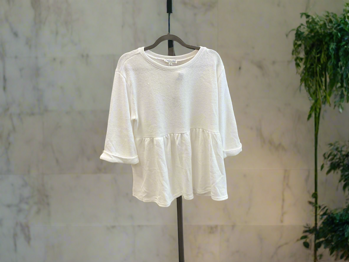 3/4 Sleeve Babydoll Knitted Top