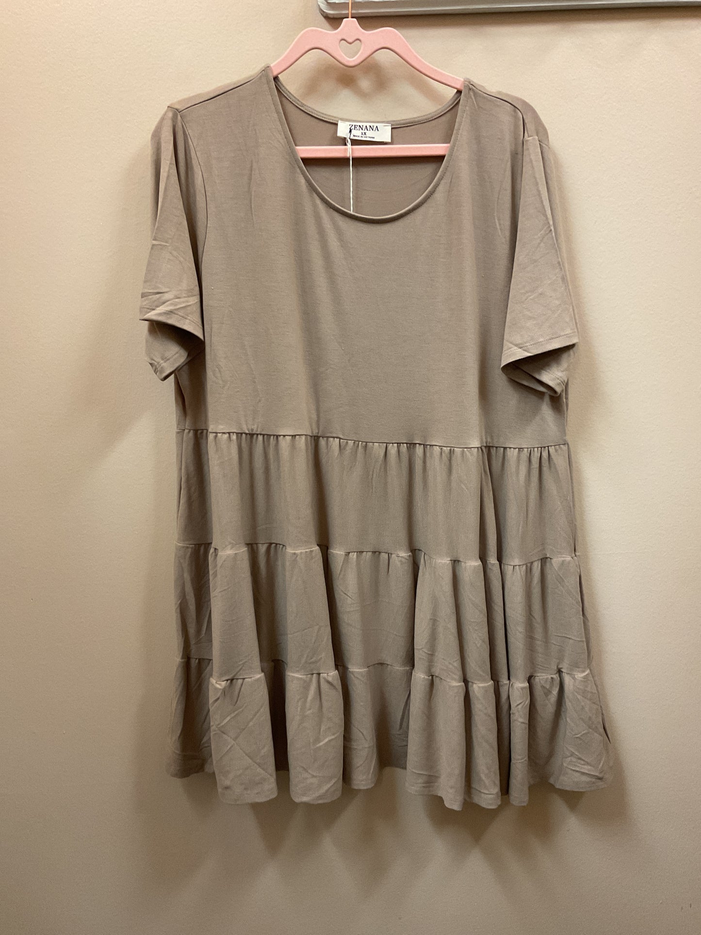 Plus Short Sleeve Ruffle Tunic