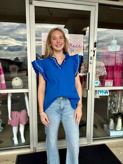 Ola Ocean Scalloped Top