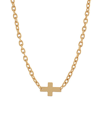 Sideways Cross Necklace