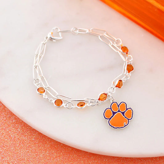 Clemson Paperclip Chain Bracelet