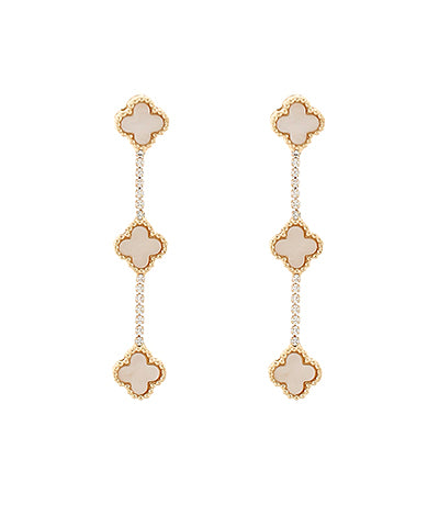Clover Pave Chain Earrings