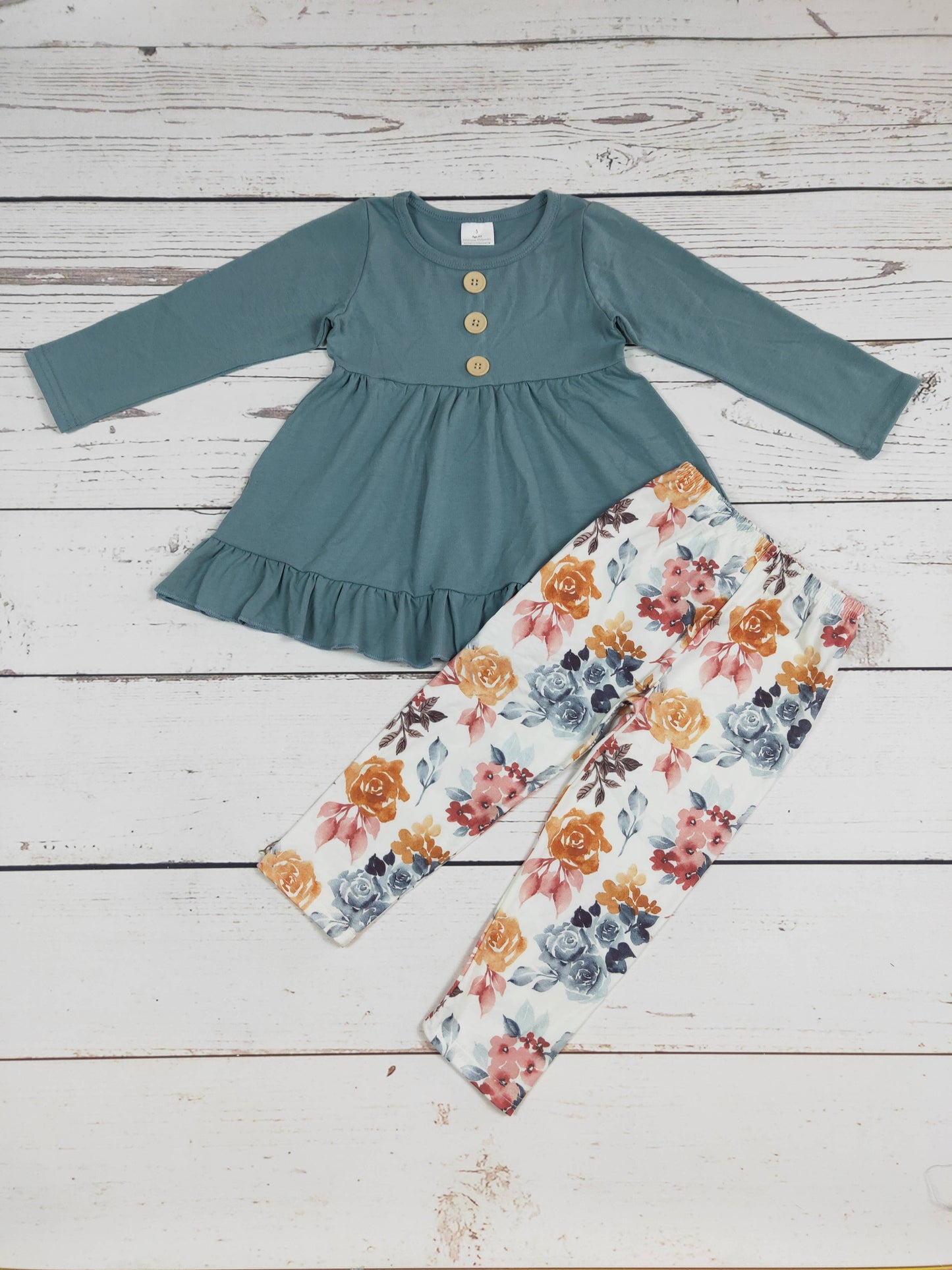 Girls Flower Printed Set