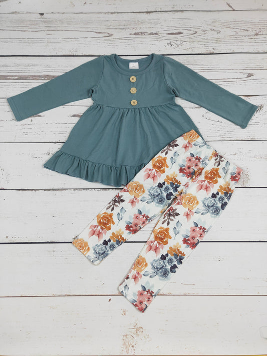 Girls Flower Printed Set