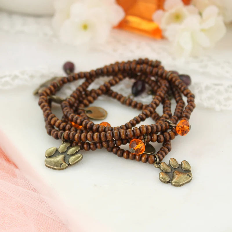 Clemson Wood Stretch Necklace/Bracelet