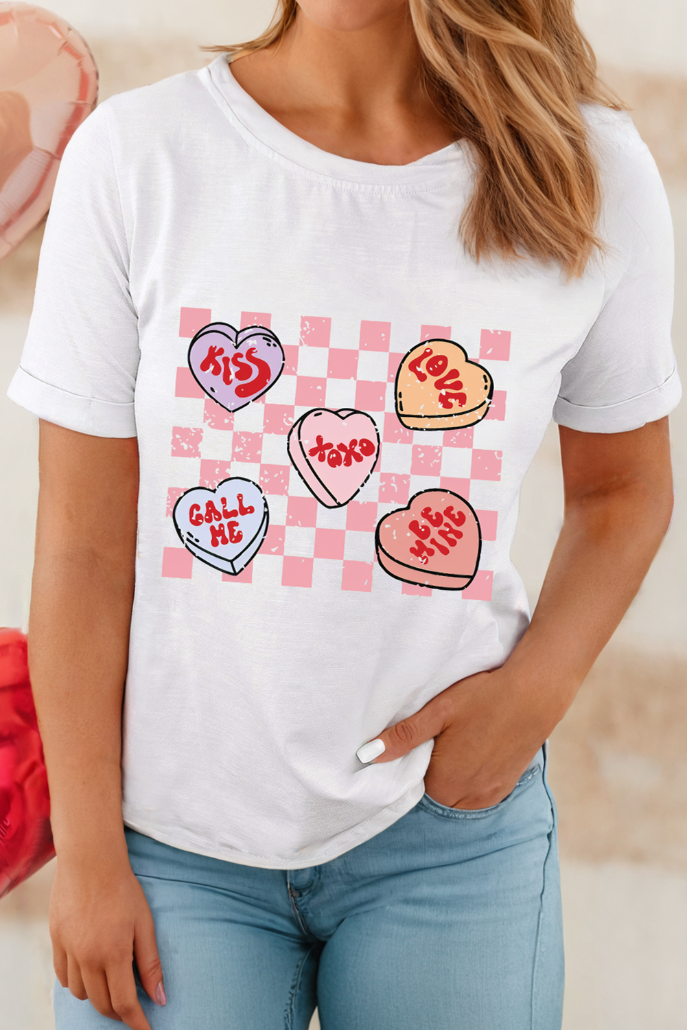 Checkered Valentines Tee
