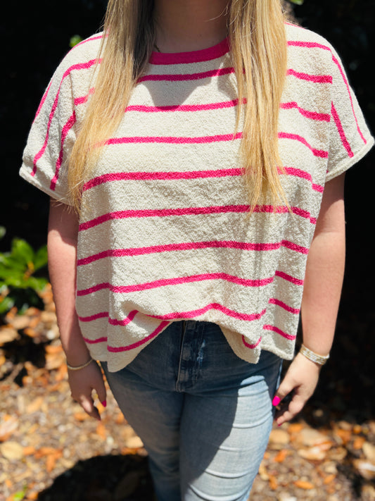 Pretty in Pink Stripes Top