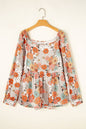 Plus Size Flower Peplum Blouse