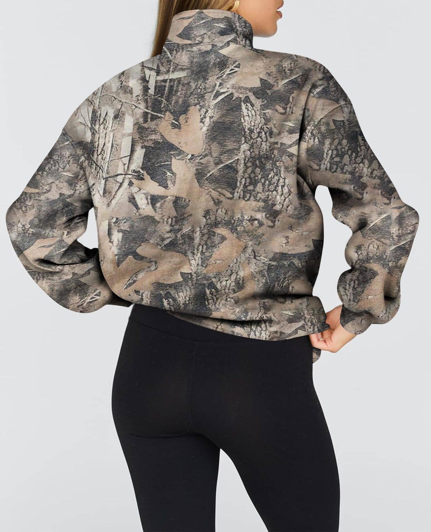 Woodland Camo Zip Pullover