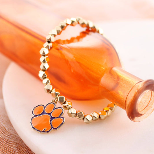 Clemson Gold Stretch Bracelet