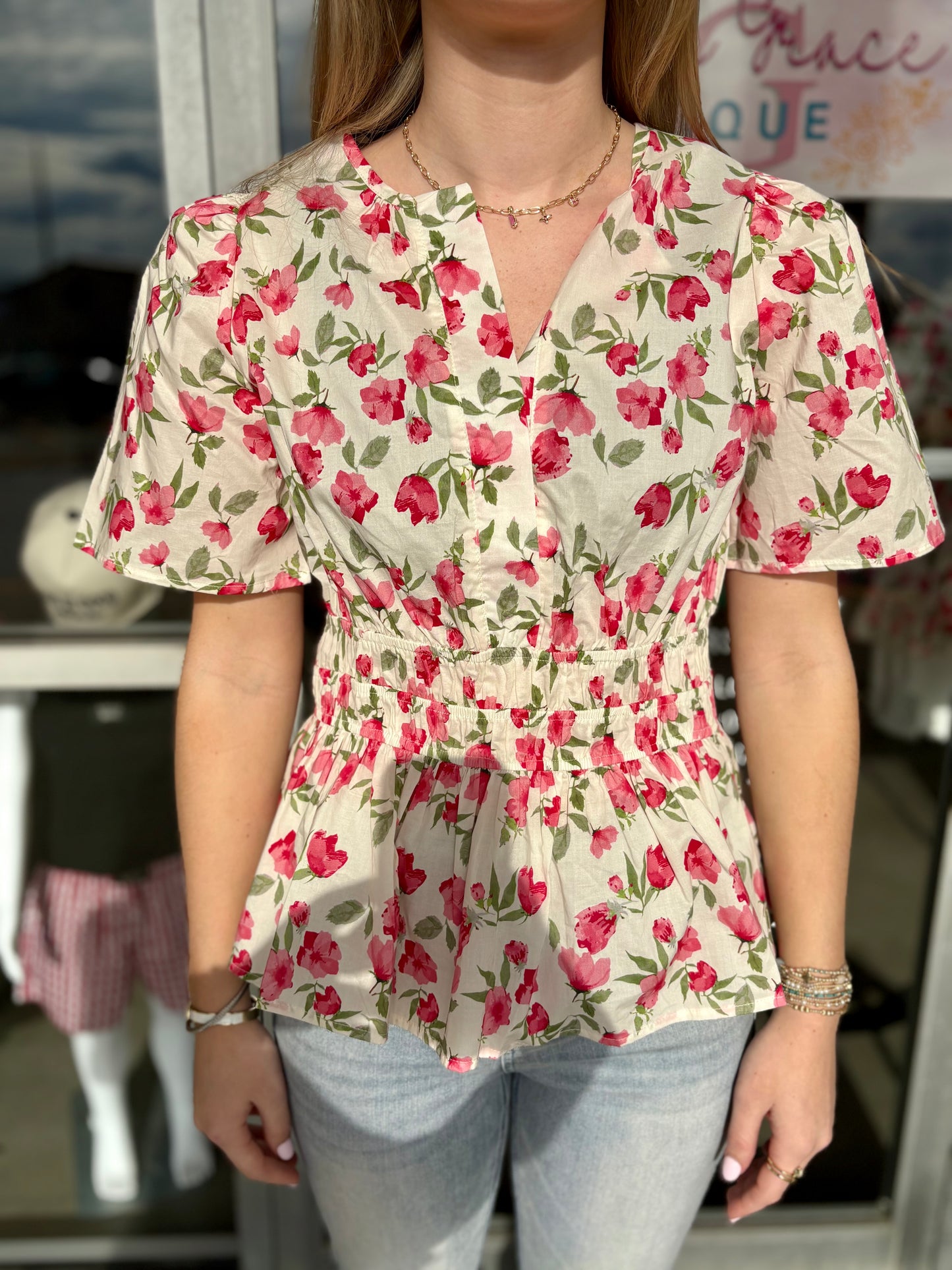 Rosalie Woven Floral Top