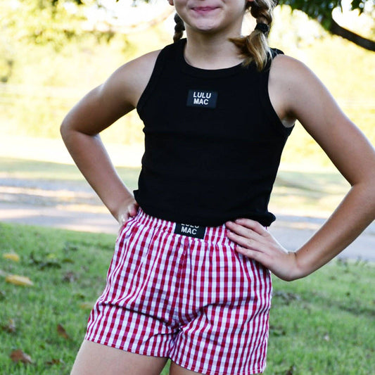 Red Gingham Kids Shorts