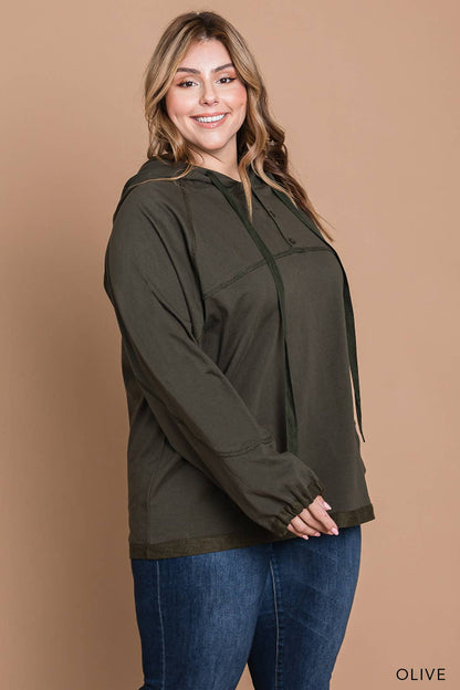 Plus Size Olive Hoodie