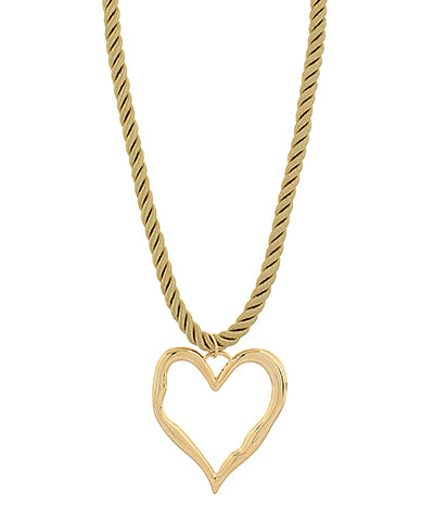 Bold Heart Cord Necklace