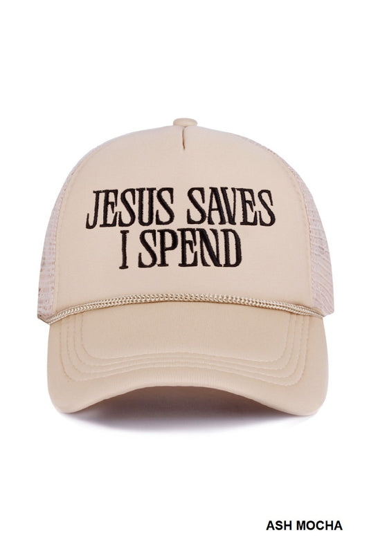 Jesus Saves I Spend Hat