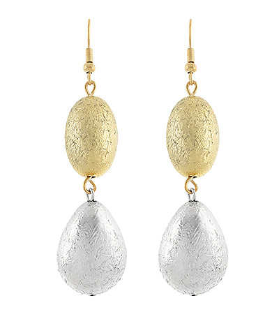 Linked Oval Teardrop Earrings