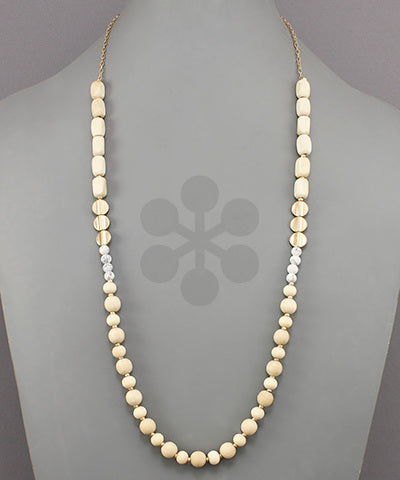 Howlite Wood Necklace