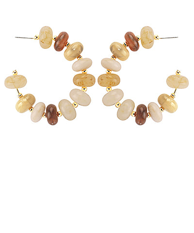 Marble Rondelle Bead Hoops