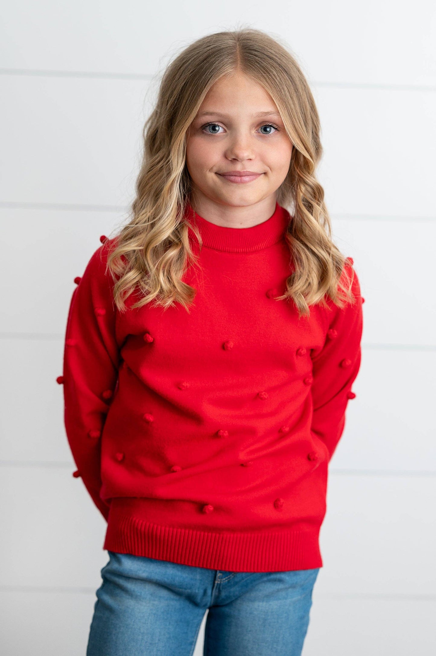Red Pom Pom Crewneck