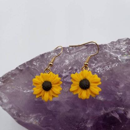 Sunflower Clay Earrings