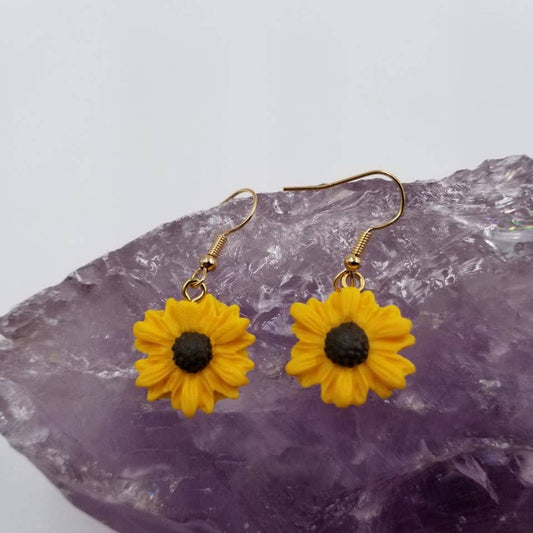 Sunflower Clay Earrings
