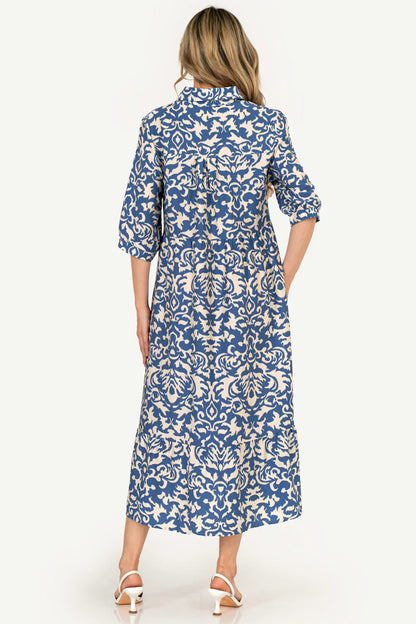Loretta Blue Midi Dress