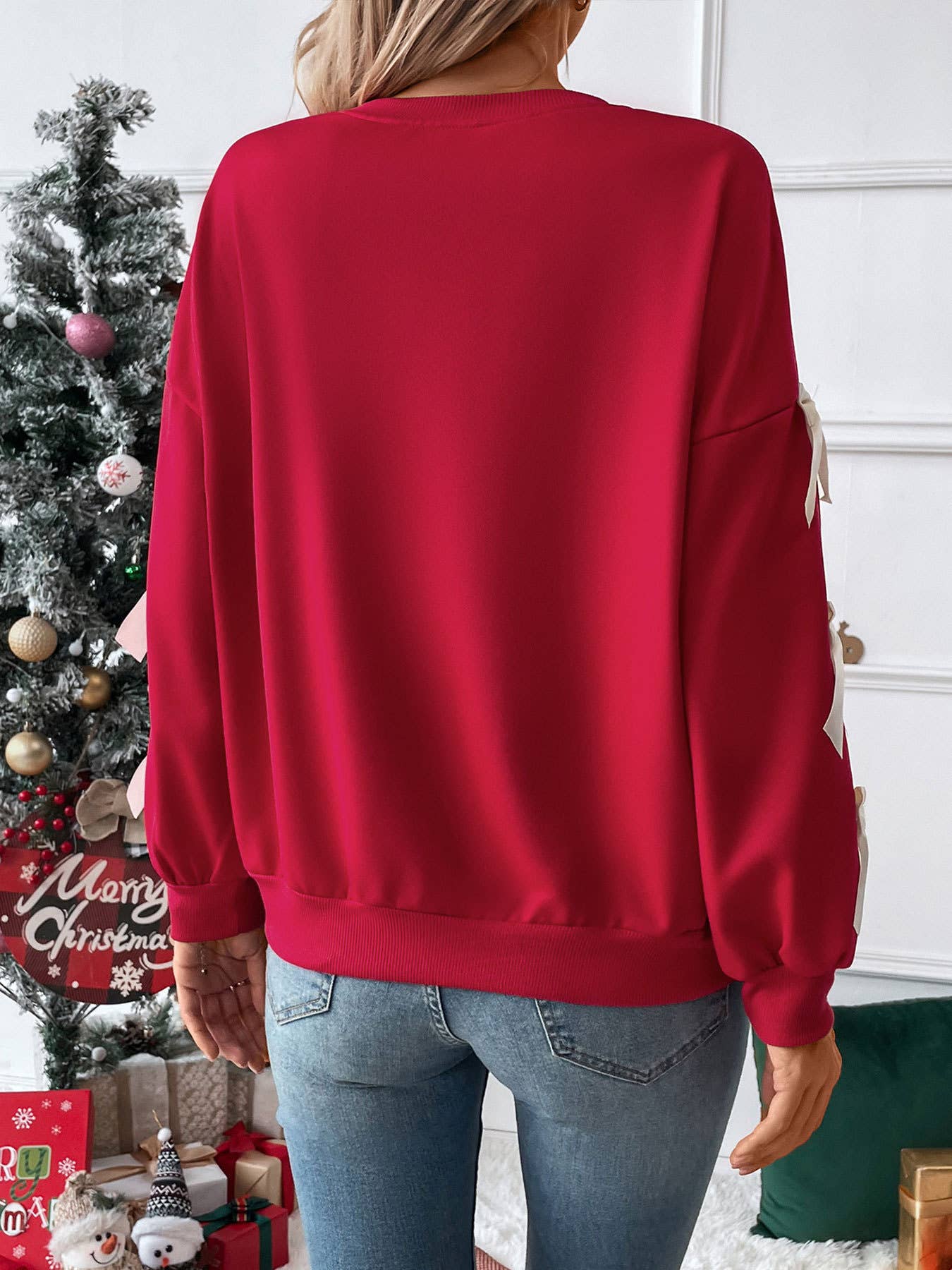Bayleigh Bow Red Sweatshirt