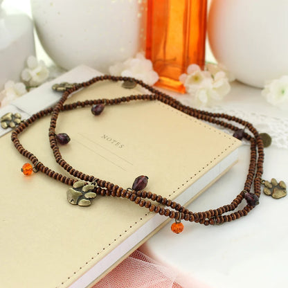 Clemson Wood Stretch Necklace/Bracelet