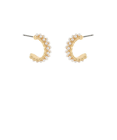 Crystal Pearl Hoops