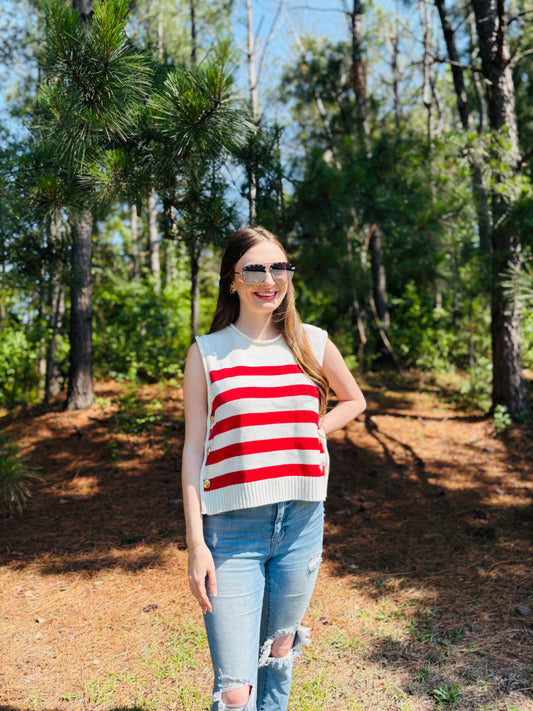 Red, White & Cute Top