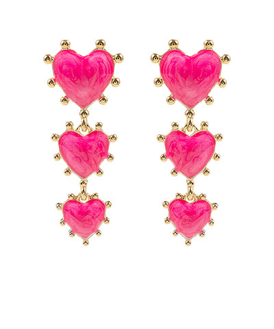 Dotted Heart Drop Earrings