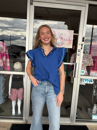 Ola Ocean Scalloped Top