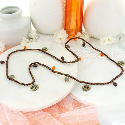 Clemson Wood Stretch Necklace/Bracelet