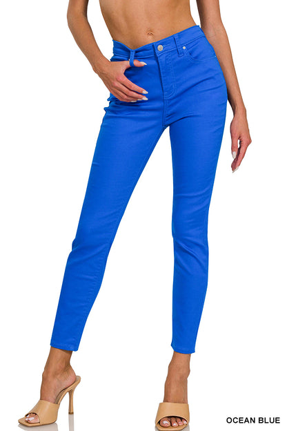 High Rise Skinny Color Denim Jeans