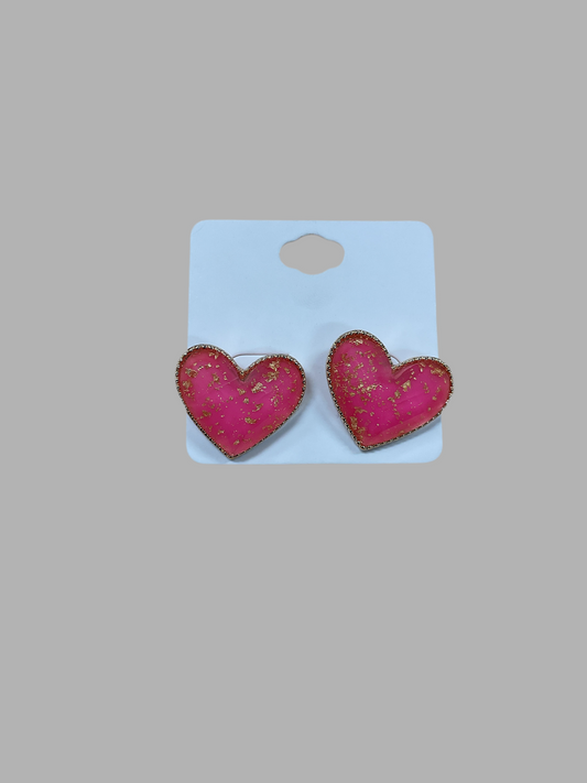 Pink Heart Earrings VE3725GDPK