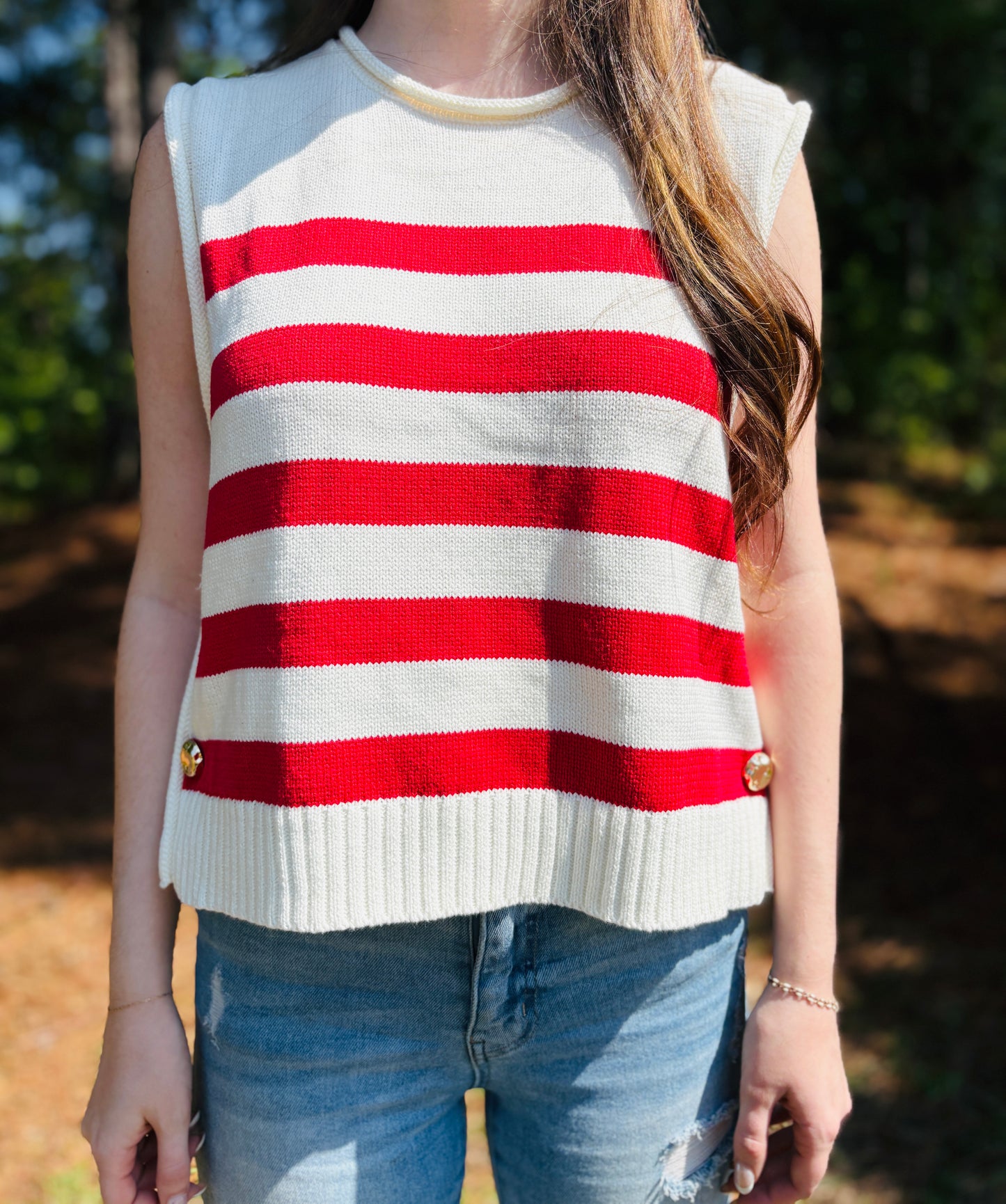 Red, White & Cute Top