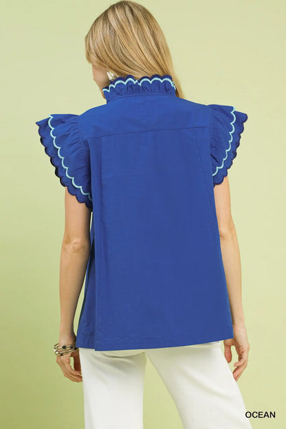 Ola Ocean Scalloped Top