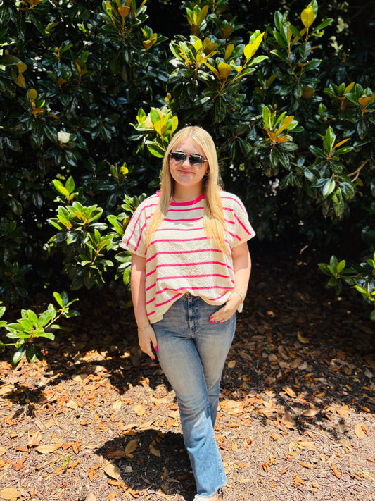 Pretty in Pink Stripes Top
