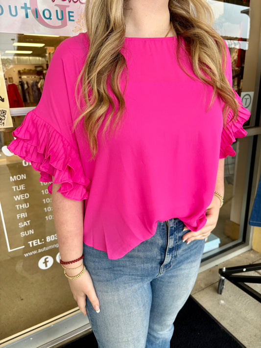 Pink Pop Ruffle Top