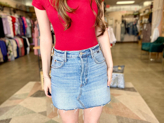 Mindy-Mid Waisted Mini Skirt