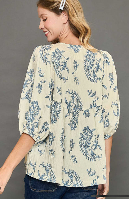 Paisley Tassel Top