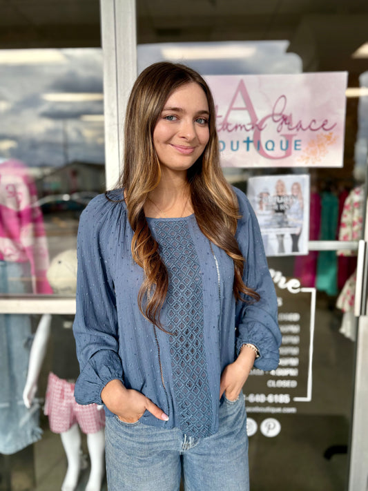 Sally Swiss Dot Top