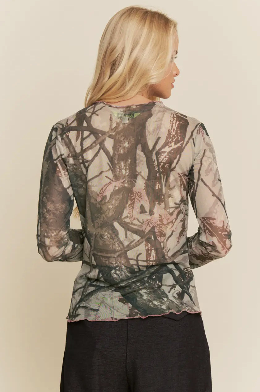 Camo Mesh Top