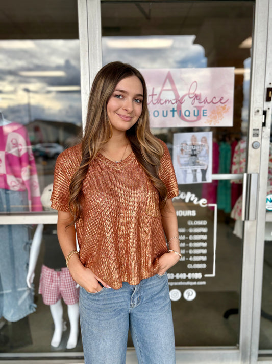 Mallory Metallic Top