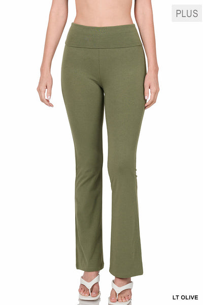 Plus* Fold Over Yoga Flare Pants