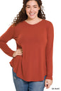 Plus- LS Round Neck Basic Top